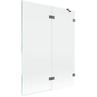 Parawany nawannowe - Mexen Lunar parawan nawannowy 2-skrzydłowy prawy 130 x 150 cm, transparent, gun metal - 897-130-100-95-00-P - miniaturka - grafika 1