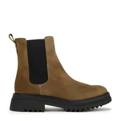 Półbuty męskie - Damskie sztyblety zamszowe na grubej podeszwie - miniaturka - grafika 1