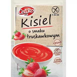 Celiko Kisiel Truskawkowy bezglutenowy 40g - - Kisiel - miniaturka - grafika 1