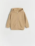 Bluzy dla chłopców - Reserved - Rozpinana bluza z kapturem - beżowy - miniaturka - grafika 1