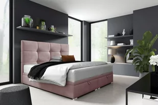 Łóżko kontynentalne pikowane z materacem Harry 2 160x200 Różowe - Łóżka - miniaturka - grafika 1