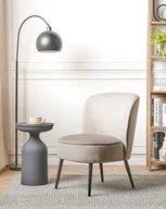 Fotele - Fotel welurowy beżowoszary VOSS - miniaturka - grafika 1