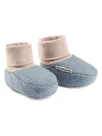 Buciki dla niemowląt - Hofbrucker Wełniane botki dziecięce w kolorze niebiesko-beżowym - miniaturka - grafika 1