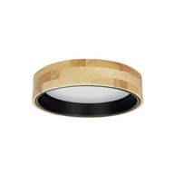 Lampy sufitowe - Italux Lampa sufitowa plafon okrągły CAMPELO LED 20W śr. 35cm Drewno PLF-4350-20W-WD-BK-4K - miniaturka - grafika 1