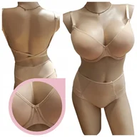 Biustonosze - Biustonosz Lemax Leila Plunge Multiway beżowy bez pleców wielofunkcyjny 75G - miniaturka - grafika 1