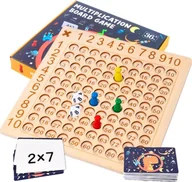 Gry planszowe - Zaxer Gra planszowa tabliczka mnożenia, nauka liczenia, drewniana - miniaturka - grafika 1