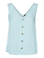 Koszulki i topy damskie - VERO MODA Women's VMBUMPY SL WVN NOOS Top, Snow White/Stripes:Bachelor Button, XL, Snow White/Stripes:bachelor Button, XL - miniaturka - grafika 1