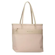 Torebki damskie - Pepe Jeans Morgan Torba na laptopa 15,6 cala Beżowy 34X32X14 cm Poliester z Detalami ze sztucznej skóry by Joumma Bags, beż, Talla única, torba tote - miniaturka - grafika 1