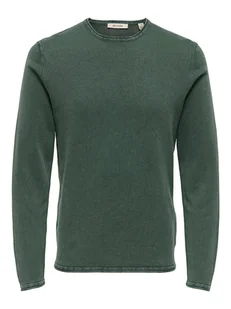 ONLY & SONS Sweter "Garson" w kolorze ciemnozielonym - Swetry męskie - miniaturka - grafika 1