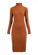 Sukienki - DreiMaster Klassik Damska sukienka z długim rękawem midi, rdzawy brązowy, M-L - miniaturka - grafika 1
