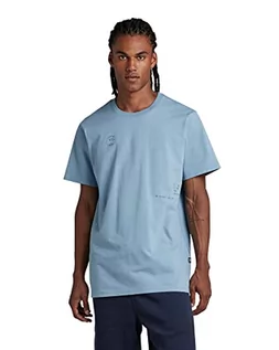 Koszulki męskie - G-STAR RAW Męski t-shirt o regularnym wyglądzie graficznym, niebieski (Lake C784-813), XL, Niebieski (Lake C784-813), XL - grafika 1