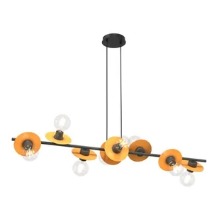 Token lampa wisząca 8xE27 czarna/pomarańczowa 1428/8 - Lampy sufitowe - miniaturka - grafika 1