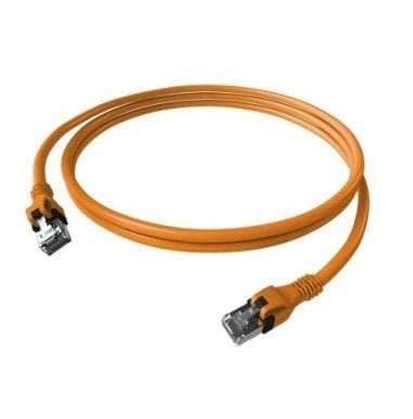 EasyLan DualBoot PushPull Patch Cable Cat.6A Class EA, S/FTP, RJ45 / RJ45, pomarańczowy, 1 m
