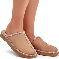 Kapcie damskie - Obuwie Domowe Kapcie Z Haftem Damskie Inblu EY000028 Camel 40 - miniaturka - grafika 1