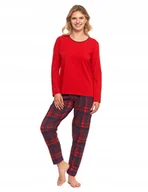 Piżamy damskie - Piżama Damska Dwuczęściowa na Długi Rękaw Bawełniana w Kratę L - miniaturka - grafika 1