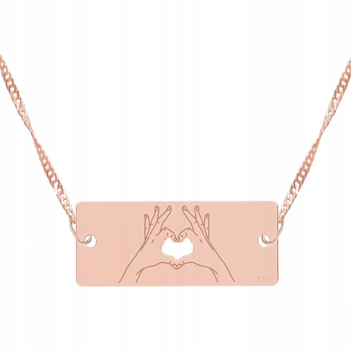 Naszyjnik Pozłacany z Dłonią Sercem Dłonie Serce z Dłoni Ręka SREBRO 925