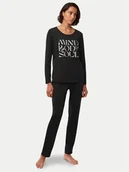 Piżamy damskie - Triumph Piżama 10221119 Czarny Regular Fit - miniaturka - grafika 1