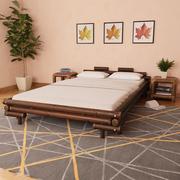 Łóżka - vidaXL Łóżko bambusowe, 140 x 200 cm, ciemny brąz - miniaturka - grafika 1