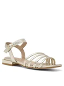 Sandały damskie - Badura Sandały E22-21451IBT Złoty - miniaturka - grafika 1