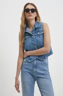 Kamizelki damskie - Answear Lab bezrękawnik jeansowy damski kolor niebieski przejściowy - miniaturka - grafika 1