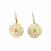 Kolczyki - Kolczyki pozłacane - Złote ażury małe - miniaturka - grafika 1