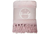 Koce - Koc Tassels z frędzlami 130x170 różowy - miniaturka - grafika 1