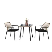Meble ogrodowe - Zestaw Harmony stolik i 2 fotele czarno-brązowy - miniaturka - grafika 1