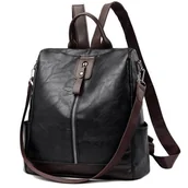 Torebki damskie - Plecak Damski Lama Skórzany Torebka 2w1 Czarny Elegancki - miniaturka - grafika 1