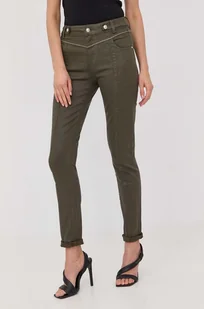 Morgan spodnie damskie kolor zielony dopasowane medium waist - Spodnie damskie - miniaturka - grafika 1