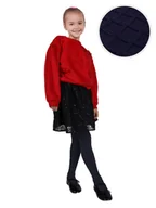 Rajstopy - Rajstopy bawełniane dziewczęce dziecięce ze wzorem granatowe 128-134 MYWAY - miniaturka - grafika 1