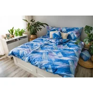 Pościel - Pościel bawełniana Blue righe, 140 x 200 cm, 70 x 90 cm, 40 x 40 cm - miniaturka - grafika 1