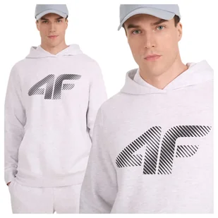 Bluza dresowa z kapturem męska 4F 4FWMM00TSWSM1766-27M Szary Roz. 3XL - Bluzy męskie - miniaturka - grafika 1