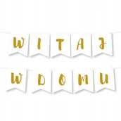 Balony i akcesoria - Girlanda Witaj w Domu - BANER napis - Złota - miniaturka - grafika 1