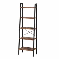 Regały - Regał ERGO hakano - LADDERSHELVES/BROWN/BLACK/56X172X34CM - miniaturka - grafika 1