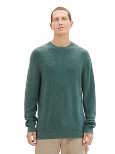 Swetry męskie - TOM TAILOR sweter męski, 32619 – zielony (Green Dust Melange), 3XL - grafika 1