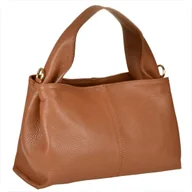 Torebki damskie - Modna skórzana torebka listonoszka camel brąz włoska - Genuine Leather - miniaturka - grafika 1