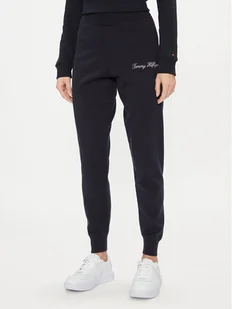 Tommy Hilfiger Spodnie dresowe Script Graphic WW0WW40347 Granatowy Regular Fit - Spodnie sportowe damskie - miniaturka - grafika 1