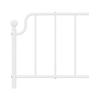 Metalowa rama łóżka z wezgłowiem i zanóżkiem, biała, 183x213 cm Lumarko! - Łóżka - miniaturka - grafika 9