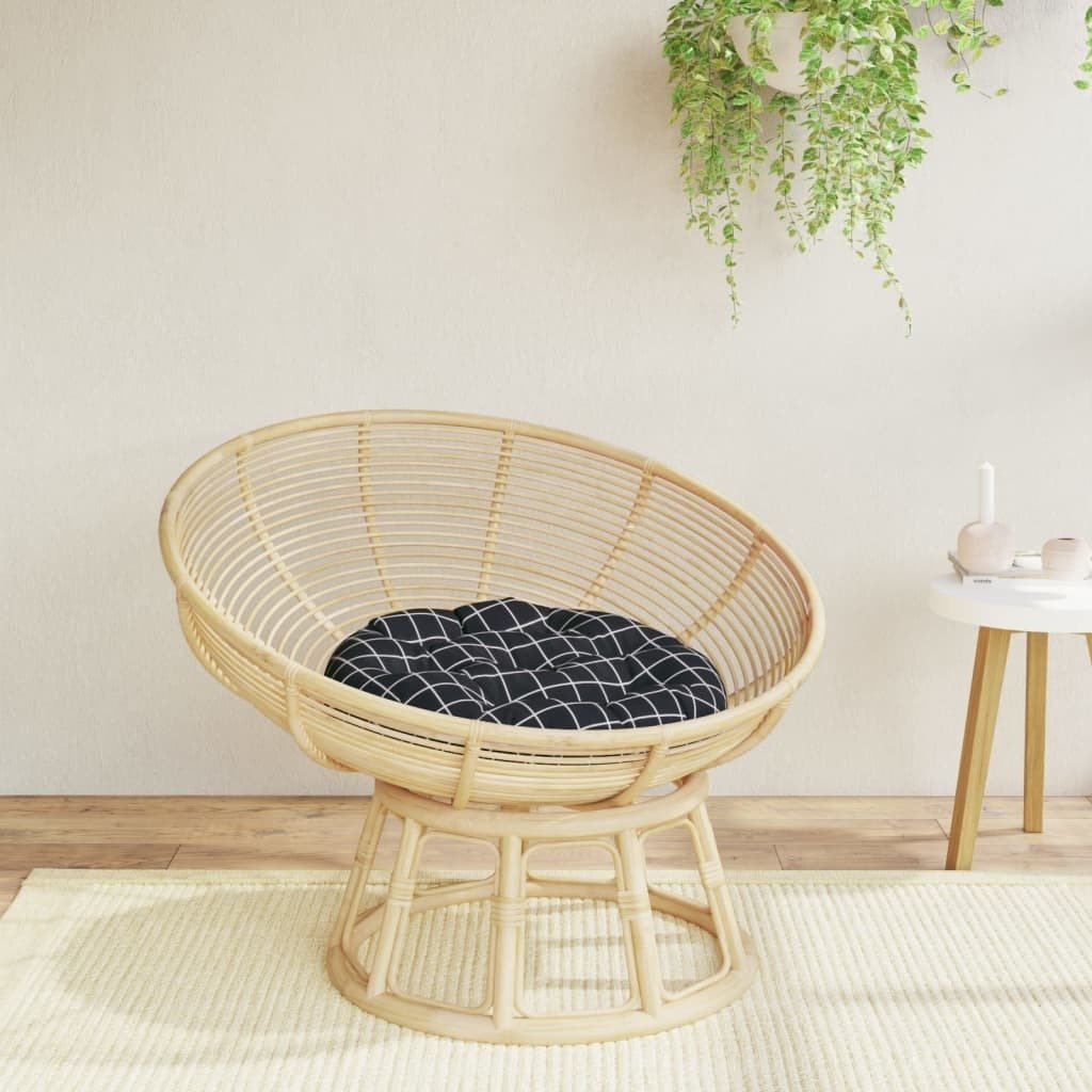 VidaXL Okrągła poduszka, czarna krata, 60 x 11 cm, tkanina Oxford