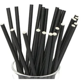 Słomki do napojów - Słomki Papierowe Czarne 26Szt - miniaturka - grafika 1