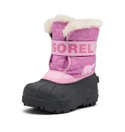 Śniegowce damskie - Sorel Snow Commander Dziecięce śniegowce, fioletowy (Orchid, Pink Flair), 29.5 EU - miniaturka - grafika 1