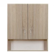 Szafki łazienkowe - Bianca Plus 60 Szafka wisząca z 2 drzwiami, otwarte dno, dąb sonoma - miniaturka - grafika 1