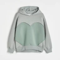 Bluzki dla dziewczynek - Reserved - Bluza z wycięciem - Khaki - miniaturka - grafika 1