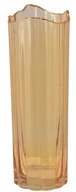 Wazony i flakony - Ewax, Wazon szklany miodowy ze złotym rantem, 10x10x30 cm - miniaturka - grafika 1