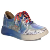 Półbuty damskie - Maciejka Półbuty Damskie Skórzane Niebieskie-39 - miniaturka - grafika 1