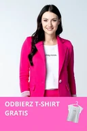 Marynarki i żakiety damskie - Marynarka damska Fuchsia Fever różowa z dresówki GRATIS T-SHIRT - miniaturka - grafika 1