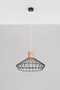 Sollux Lighting Industrialna LAMPA wisząca SL.288 druciana OPRAWA zwis drut drewno czarny - Lampy sufitowe - miniaturka - grafika 1
