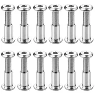 Śruby i nakrętki - 12 szt. śrub M6 x 20 mm z łbem płaskim i gniazdem sześciokątnym, z nakrętką tulejową - miniaturka - grafika 1