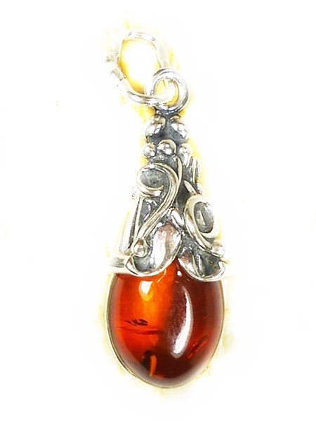 Wisiorek srebrny z bursztynem 601-26