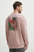 Bluzy męskie - Picture bluza bawełniana Paipo męska kolor różowy z nadrukiem MSW440 - miniaturka - grafika 1